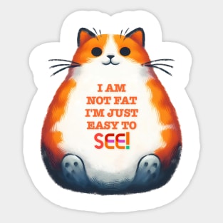 Funny Cat T-Shirt - I’m Not Fat I’m Just Easy To See Sticker